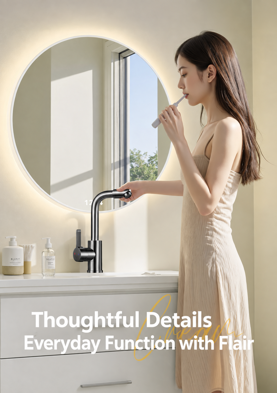 360° Swivel Bathroom Basin Faucet – Hot & Cold Water Mixer - 图片 3