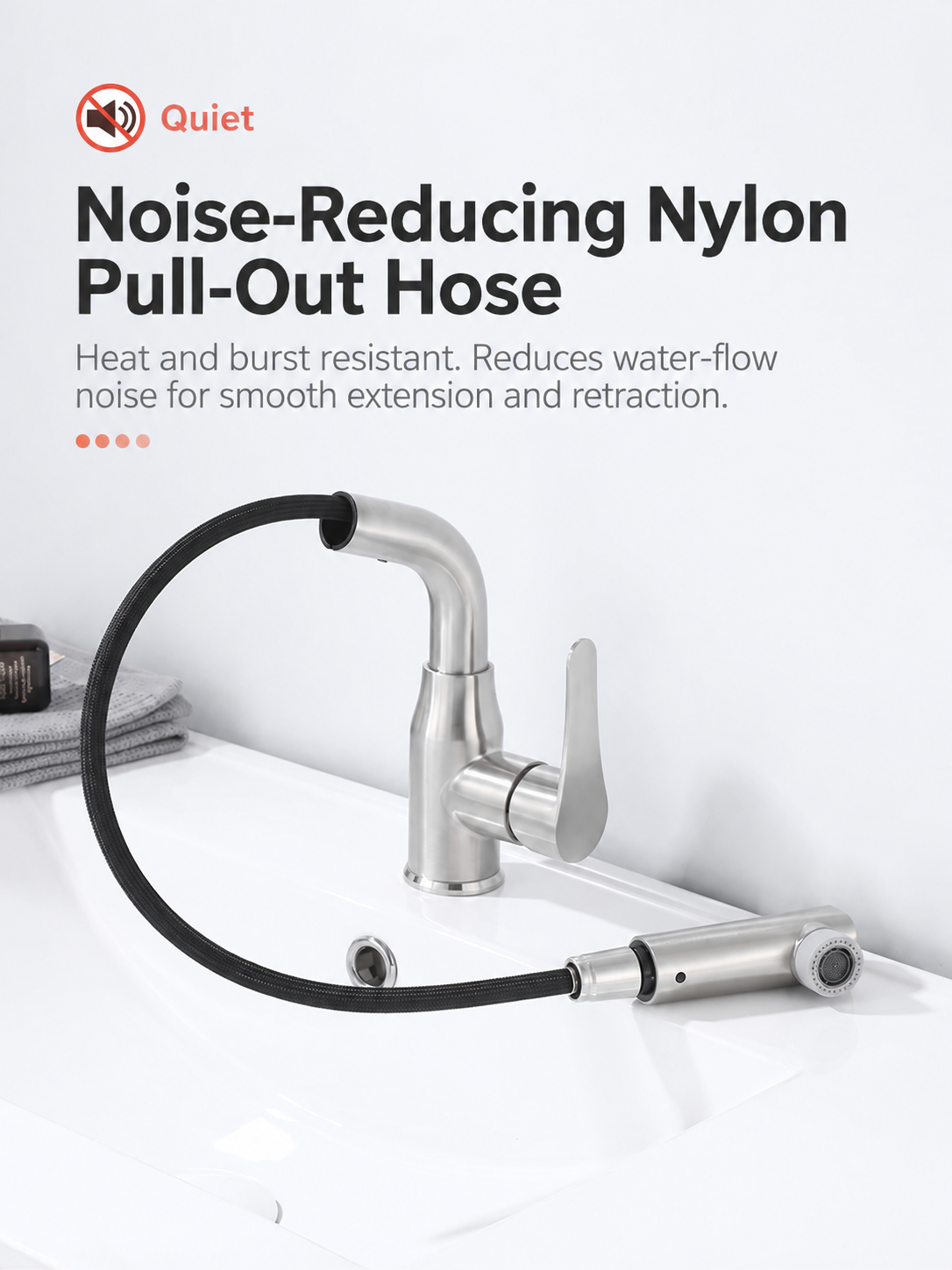 304 Stainless Steel Pull-Out Bathroom Basin Faucet – Hot & Cold Mixer - 图片 4