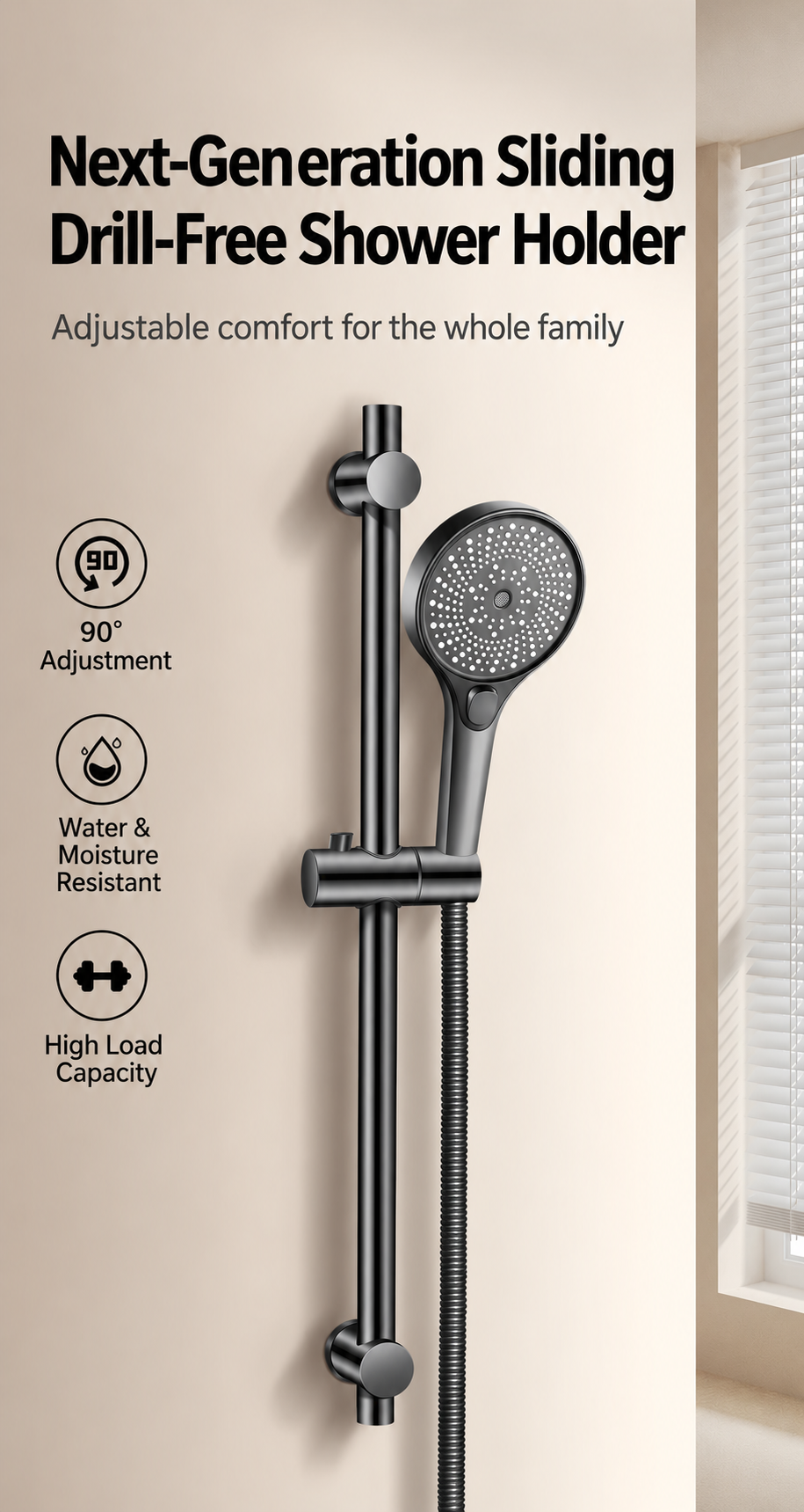 3-Way Bathroom Shower System – Hot & Cold Mixer with Hand Shower & Bidet Sprayer - 图片 4