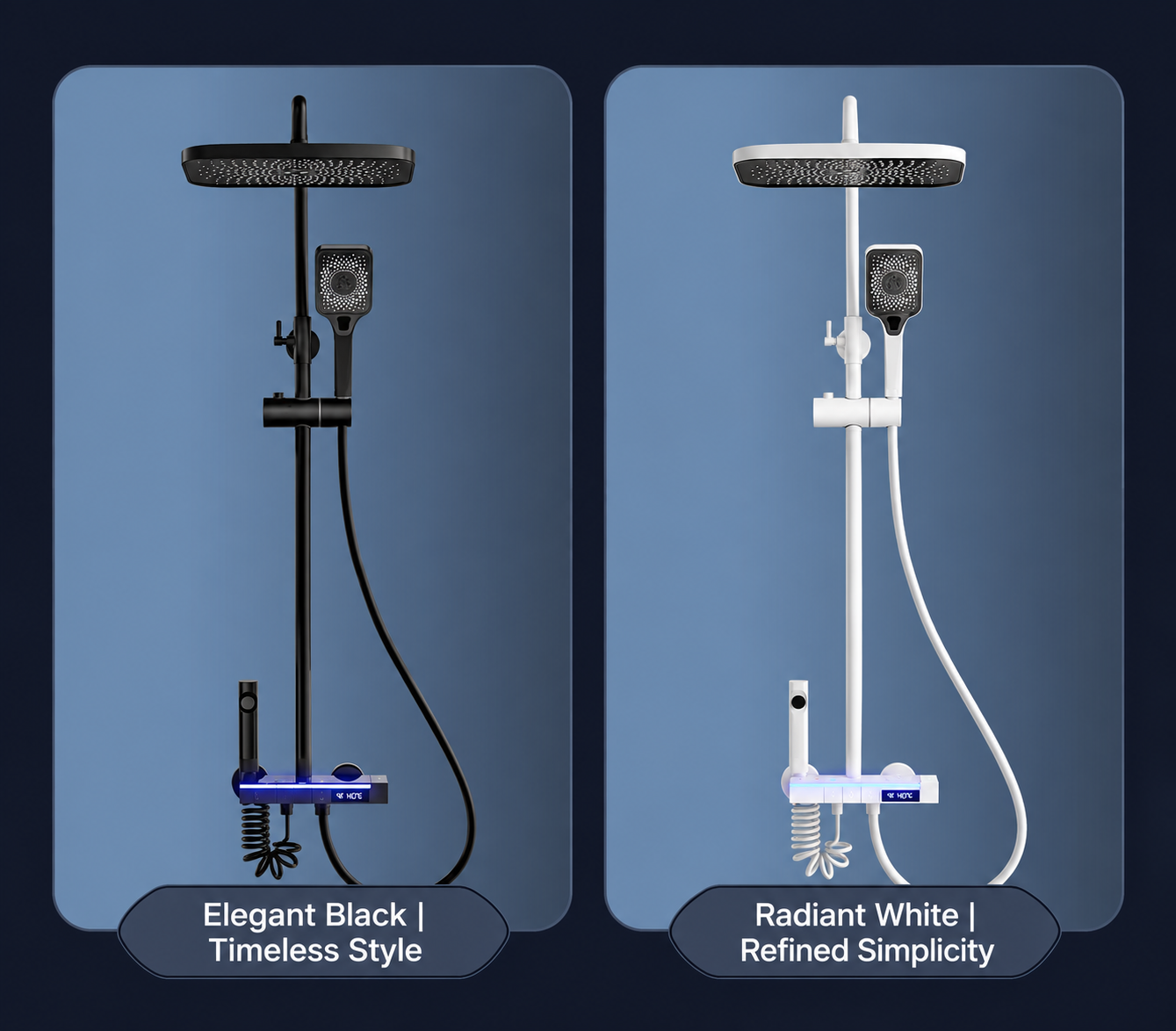 Gunmetal Gray Solid Brass Thermostatic Shower System - 图片 3